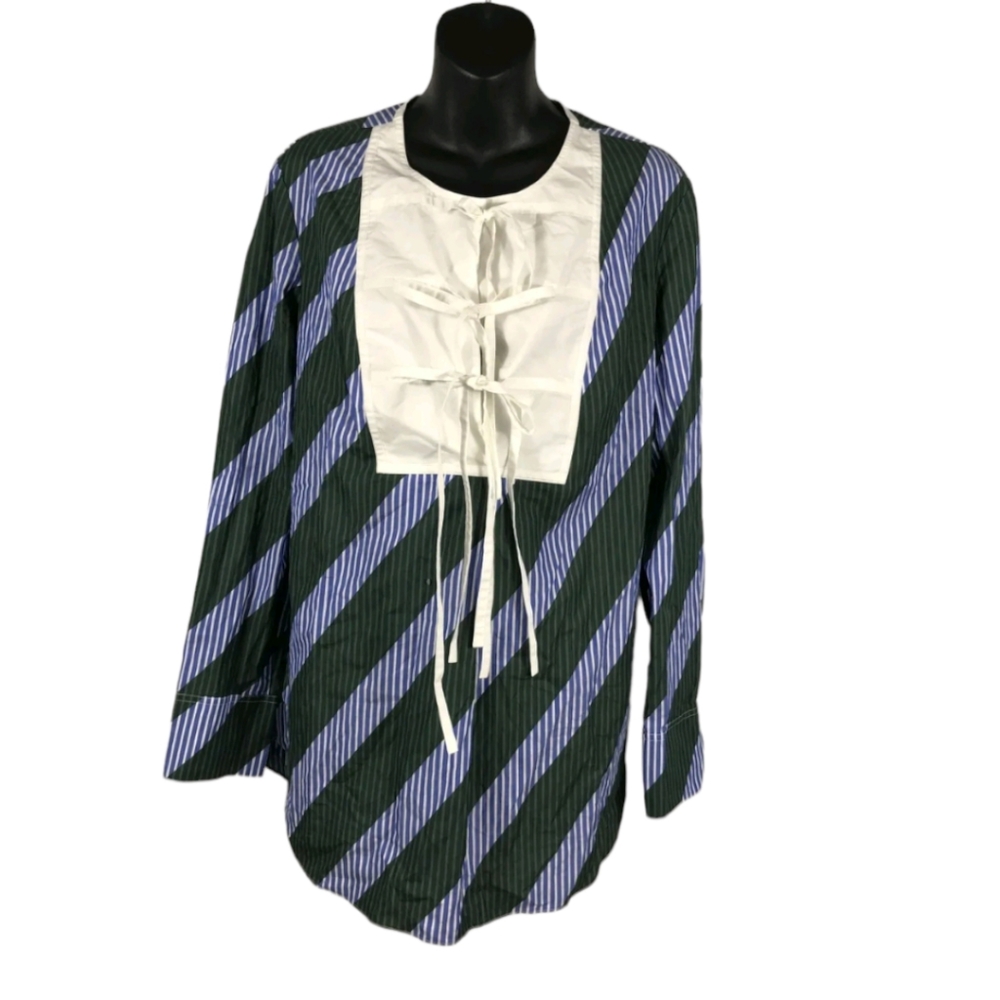 TORY BURCH Long Sleeve Pull-over Cotton Blouse w/ COA Women - Size 10 -NWT